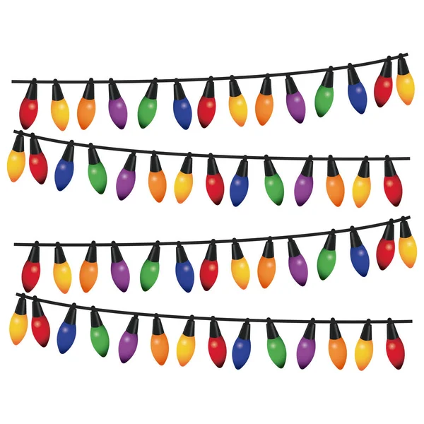 Decorative Christmas lights — Stock Vector