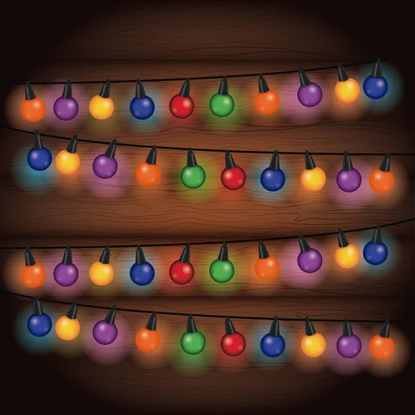 Díszítő karácsonyi fények — Stock Vector