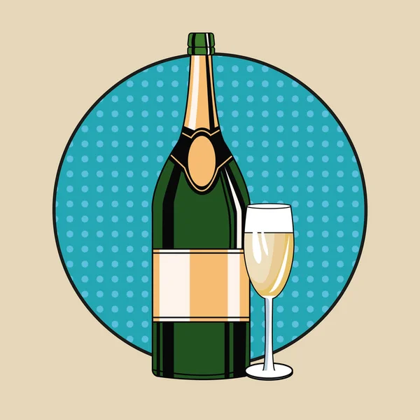 Champagne toast pop art — Vector de stoc