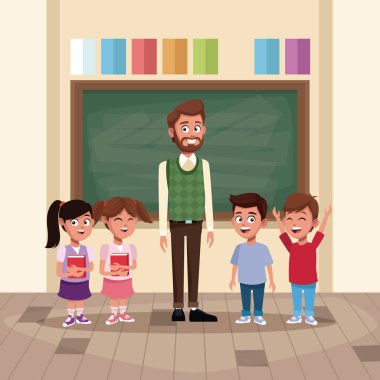 Öğretmen sınıfta çocuklar ile