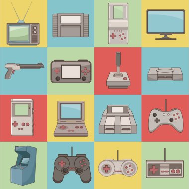 Klasik videogames ve konsol simgeleri