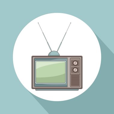 Eski bir tv yuvarlak simge
