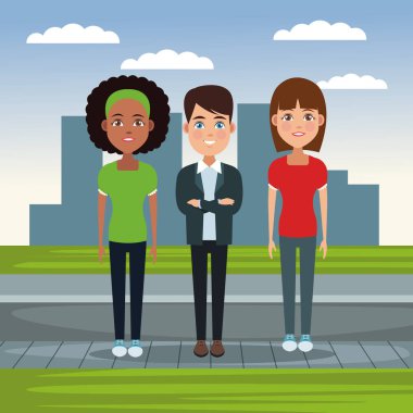 Dostluk karikatür tasarım