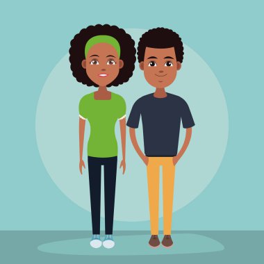 Genç çift çizgi film