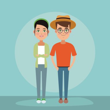 Genç çift çizgi film