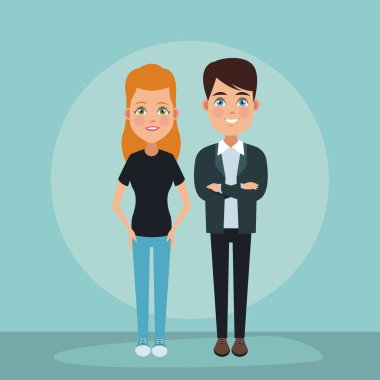 Genç çift çizgi film