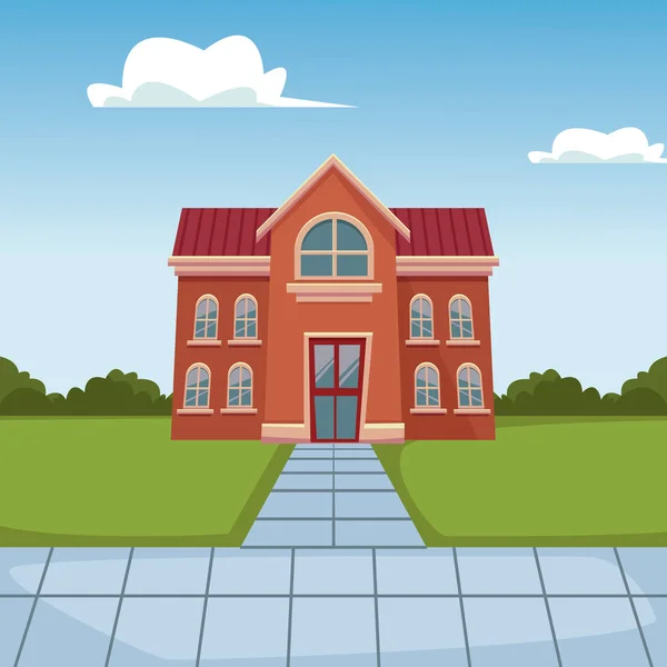 School building cartoon — Stock Vector