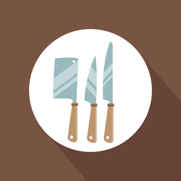 Couteaux de cuisine icônes — Image vectorielle