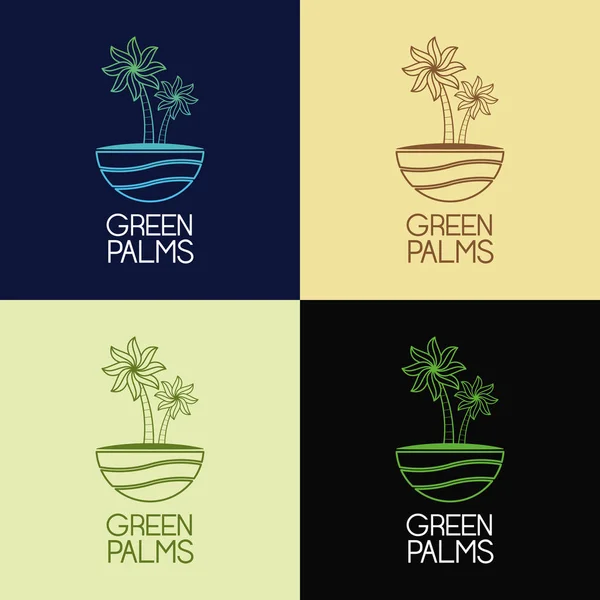 Symbol für grüne Palmen — Stockvektor