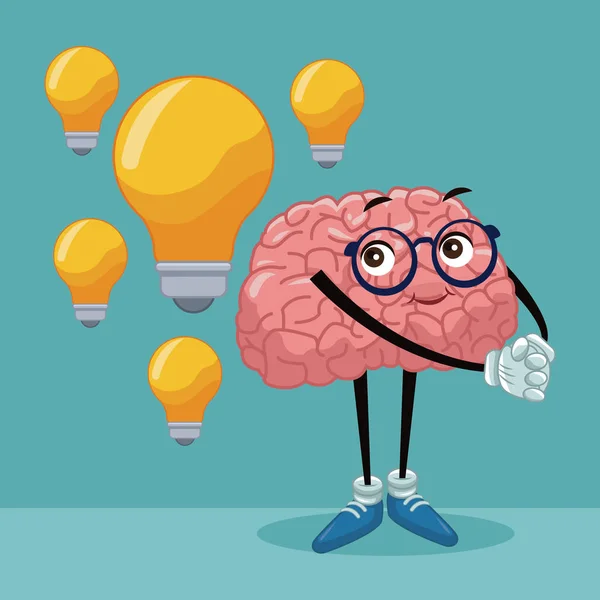 Lindo cerebro de dibujos animados — Vector de stock