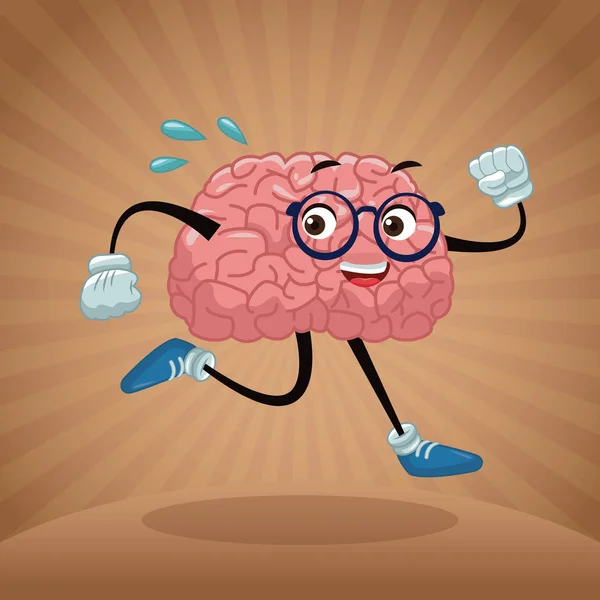 귀여운 두뇌 만화 — 스톡 벡터