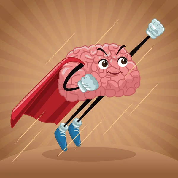 Lindo cerebro de dibujos animados — Vector de stock