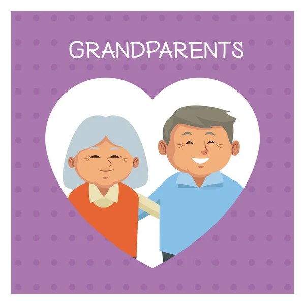 Cute grandparents cartoon — Stock Vector