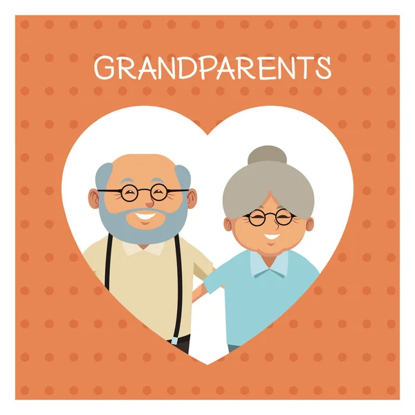 かわいい祖父母漫画 — ストックベクタ