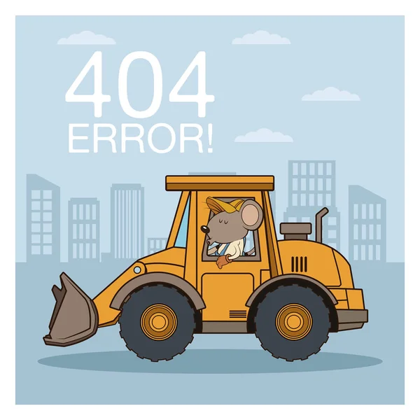 Erreur 404 avec souris drôles dessin animé — Image vectorielle