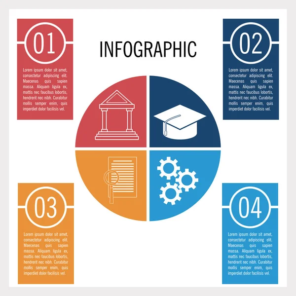 Infográfico de negócios e educação — Vetor de Stock