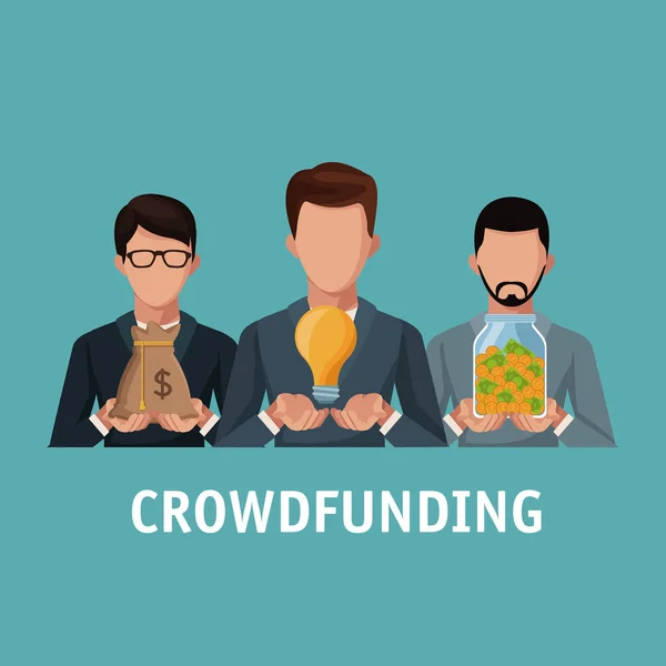Crowfunding och business — Stock vektor