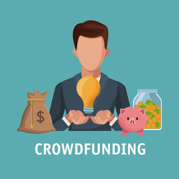 Crowfunding i biznes — Wektor stockowy