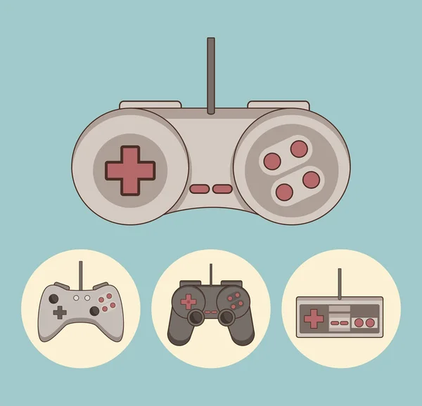 Классические видеоигры и иконки — стоковый вектор