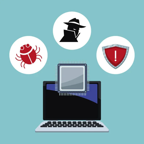 Siber güvenlik simgeleri — Stok Vektör