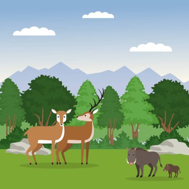 Orman hayvanlar karikatür