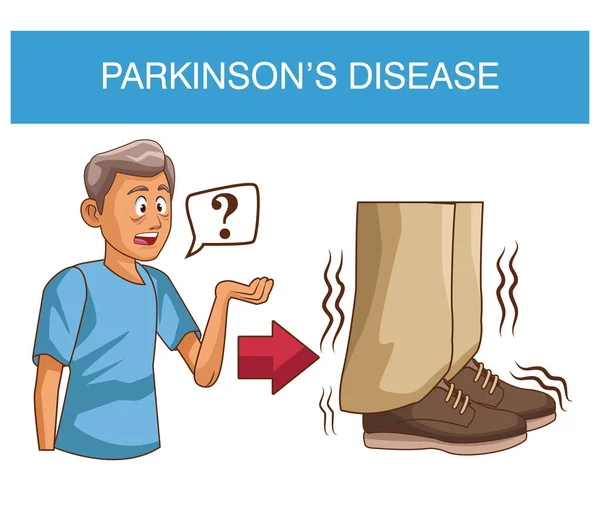 Parkinsons 질병 만화 — 스톡 벡터