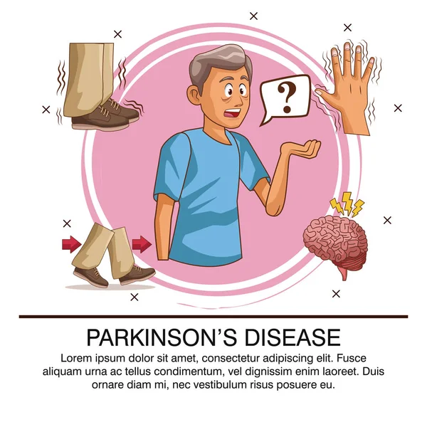 Malattia di Parkinsons infografica — Vettoriale Stock