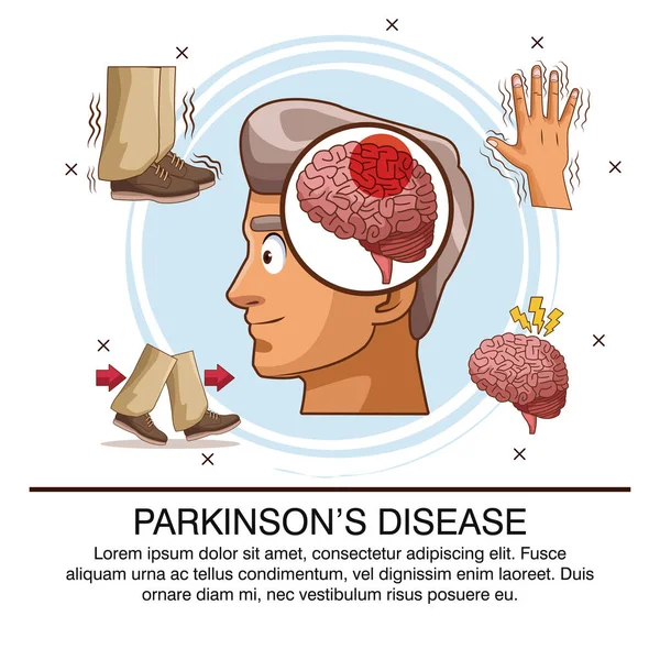 Инфографика болезни Паркинсона — стоковый вектор