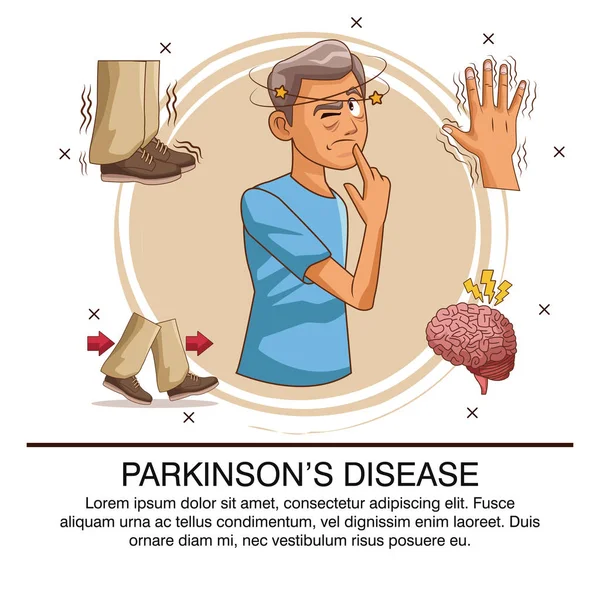 Infográfico da doença de Parkinsons — Vetor de Stock