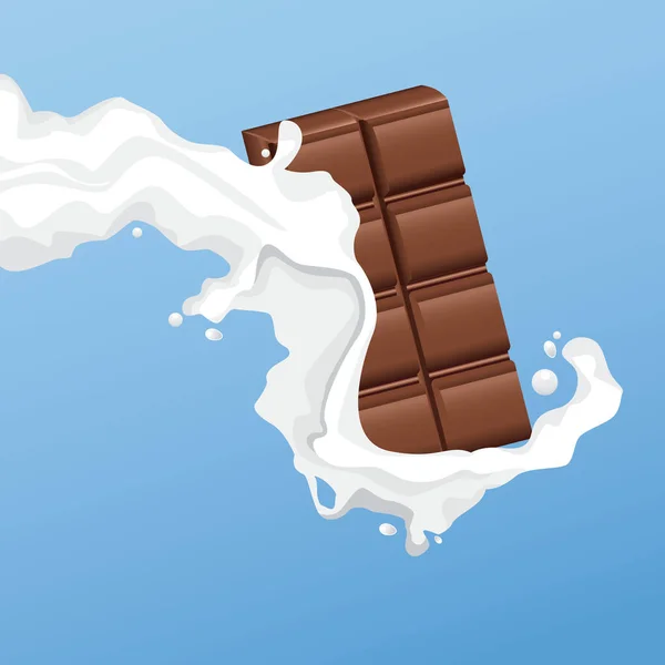 Volante de barra de chocolate lechoso — Vector de stock