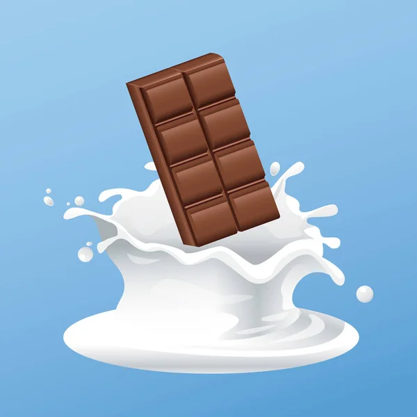Folheto da barra de chocolate leitoso —  Vetores de Stock