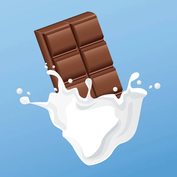 Flyer barre de chocolat laiteux — Image vectorielle