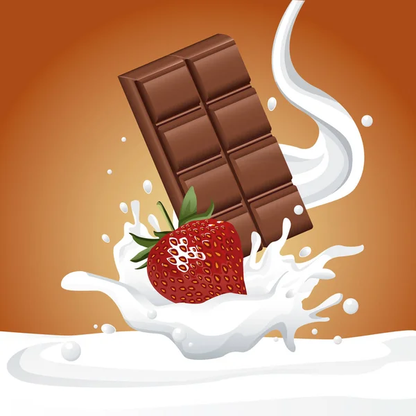 Chocolate and berries flyer — Stock Vector
