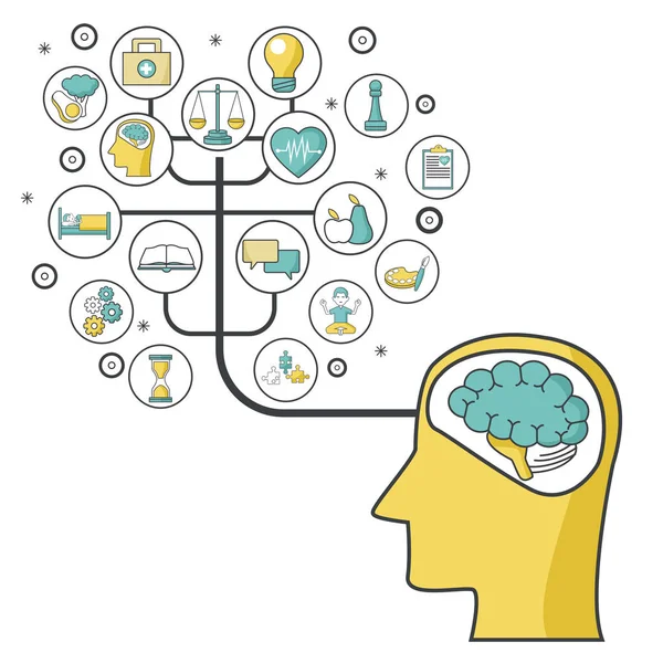 Ícones de saúde mental —  Vetores de Stock