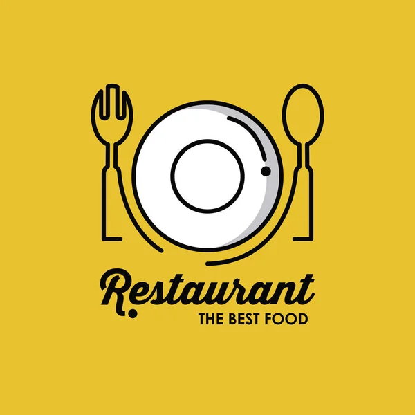 Símbolo de identidad restaurante — Vector de stock