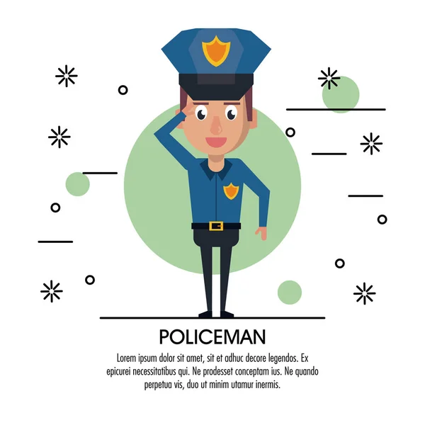 Polis karikatür tasarım — Stok Vektör