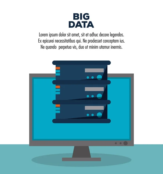 Big data-teknik infographic — Stock vektor