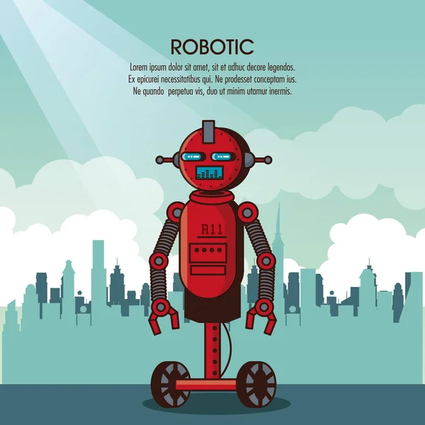 Desenhos animados robóticos infográficos —  Vetores de Stock