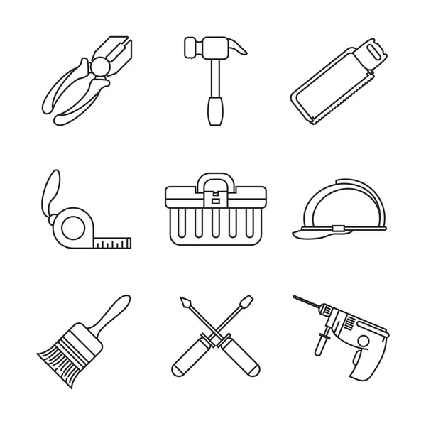 Bouwgereedschap iconen — Stockvector