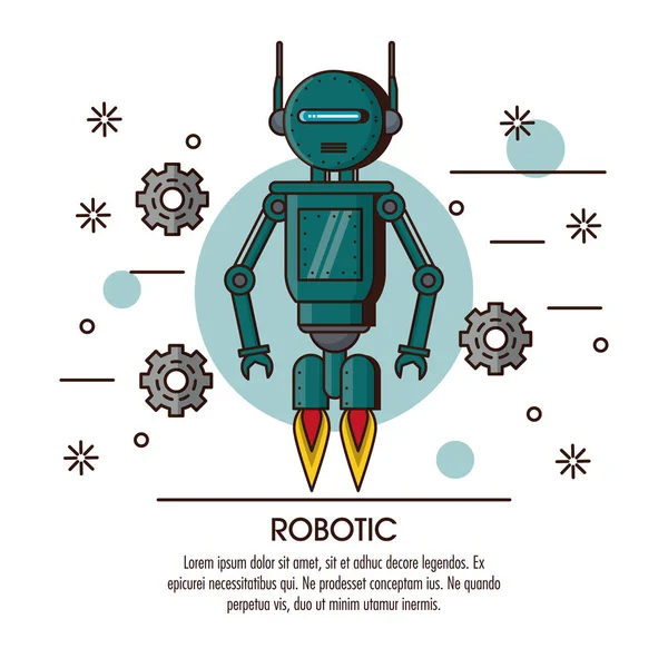 Desenhos animados robóticos infográficos —  Vetores de Stock