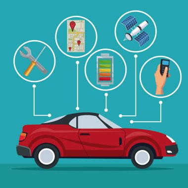 renk arka plan kırmızı spor araba araç simgeleri uydu arama ile