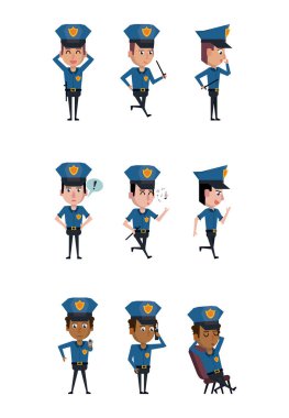 Polis memuru simgeler çizgi film