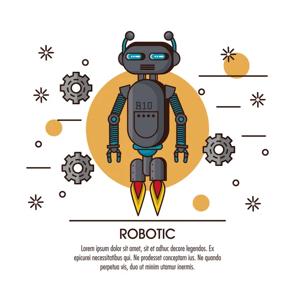 Robotic infografice kreskówka — Wektor stockowy