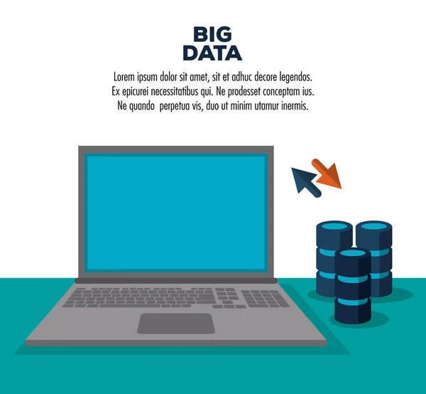 Big data-teknik infographic — Stock vektor