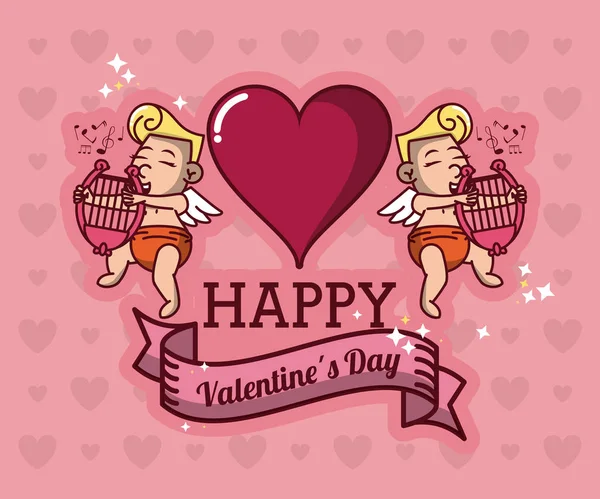 Happy valentines day card — Stock Vector