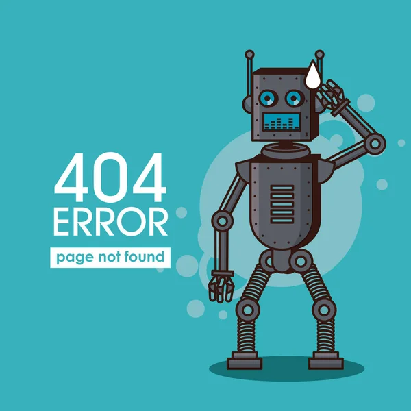 Chyba 404 robot styl — Stockový vektor