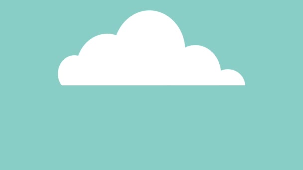 Animação de chuva caindo de uma nuvem — Vídeo de Stock