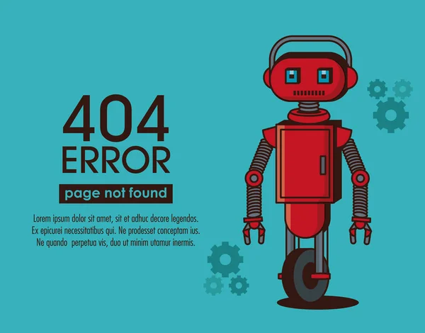 エラー 404 ロボット スタイル — ストックベクタ