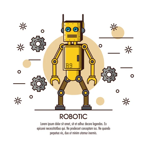 Robotic infografice kreskówka — Wektor stockowy