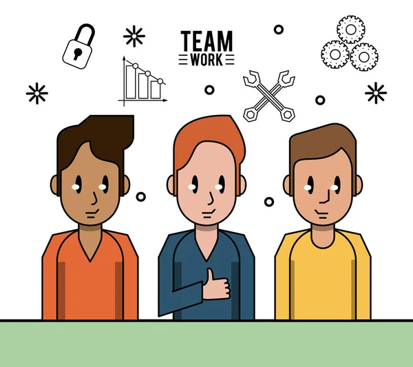 Jonge bedrijf teamwerk — Stockvector